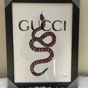 Fairchild Paris Gucci Snake Framed Wall Art